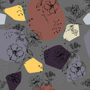 Grey Abstract Floral Wallpaper