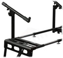GRIFFIN 2-Tier DJ Coffin Workstation Stand - Double Table Top Keyboard & Laptop Holder - Duel Level Digital Piano Rack Mount Platform for Studio Mixer