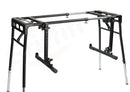 GRIFFIN 2-Tier DJ Coffin Workstation Stand - Double Table Top Keyboard & Laptop Holder - Duel Level Digital Piano Rack Mount Platform for Studio Mixer