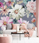 Grey Floral Wallpaper