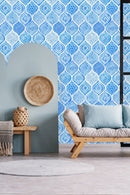 Fashionable Blue Abstract Design Wallpaper