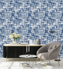 Contemporary Blue Squares Wallpaper Fashionable