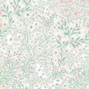 Contemporary Green Wallpaper with Little Flowers