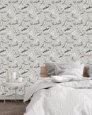 Birds on Grey Wallpaper