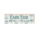 Cape Cod, Massachusetts Sailboats Wooden Sign w/ Coordinates| Wall Art Print on Real Wood