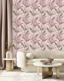 Stylish Exotic Pink Flowers Wallpaper Fashionable