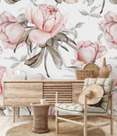 Gently Pink Peonies Wallpaper