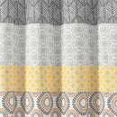 72-in. Yellow Black White Grey Floral Damask Boho Polyester Shower Curtain