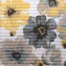 Full/Queen White Yellow Grey Flowers Lightweight Polyester Microfiber Quilt Set