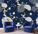 Dark Blue Floral Wallpaper