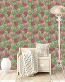 Voguish Pink Protea Wallpaper Fashionable