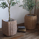 Natural Wicker Floor Planter Basket with Liner