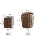Natural Wicker Floor Planter Basket with Liner