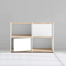 YOMO Modular Bookshelf 5x5 Accessorized with Blue