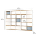 YOMO Modular Bookshelf 5x5 Accessorized with Blue