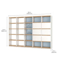 YOMO Modular Bookshelf 5x5 Accessorized with Blue