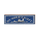 Nubble Light Lightouse Navy Latitude Longitude | Wall Art Print on Real Wood