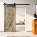 Finished & Unassembled Single Barn Door with Non-Bypass Installation Hardware Kit (Single X Design)