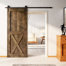 Finished & Unassembled Single X Design Pine Wood Barn Door Without Hardware