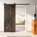 Finished & Unassembled Single X Design Pine Wood Barn Door Without Hardware