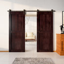 Finished & Unassembled Double Barn Door with Non-Bypass Installation Hardware Kit (H Design)