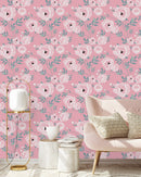 Modish Pink Floral Wallpaper Vogue Quality