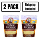 Organic Yellow Cornmeal | Pack of 2 | 1.75 lb | Non-GMO | Shipping Included | Grain Place Foods