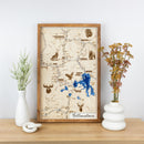 Yellowstone Topo Map Sign | Laser Engraved & Framed Wall Art