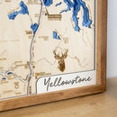 Yellowstone Topo Map Sign | Laser Engraved & Framed Wall Art