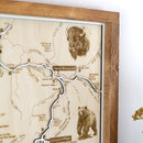Yellowstone Topo Map Sign | Laser Engraved & Framed Wall Art