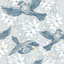 Pigeons and Flowers Wallpaper