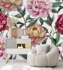 Stylish Modern Peonies Wallpaper