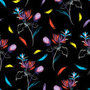 Fashionable Black Wallpaper with Flowers