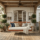 Keystone Amish Co. Twin York Red Cedar Swing Bed, Mushroom Stain