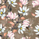 Fashionable Brown Wallpaper with Flowers Tasteful