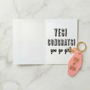 You Go Girl Motel Style Keychain with Greeting Card | Gift for Her