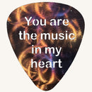 You Are the Music in My Heart Guitar Pick Custom Metal Art