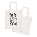 You, Me and the Sea Cotton Canvas Tote Bag