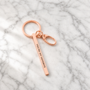You're My Favorite Rose Gold Stamped Bar Keychain | Minimalist Metal Quote Keychain Stocking Stuffer