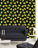 Contemporary Black Wallpaper with Lemons Vogue