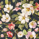Elegant Dark Wallpaper with Gentle Flowers Tasteful
