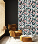 Black Wallpaper with Protea Flowers