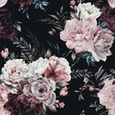 Fashionable Modern Dark Floral Wallpaper