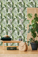 Fashionable Green Palm Leaves Wallpaper Fashionable