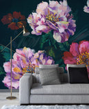 Contemporary Painted Flowers Wallpaper Vogue