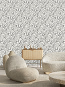 Fashionable Floral Contour Wallpaper Tasteful