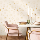 Mystical Wallpaper with Celestial Symbols in Gold and Beige- ZAAP