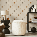Celestial Wallpaper with Sun, Moon, and Stars in Orange, Beige, Brown, and Gray - ZACA