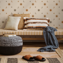 Celestial Wallpaper with Sun, Moon, and Stars in Orange, Beige, Brown, and Gray - ZACA