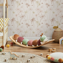 Coastal Wallpaper with Boho Palm Tree Illustrations in Brown and Beige - ZACF